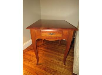 Ethan Allen Wood End Table With Drawer