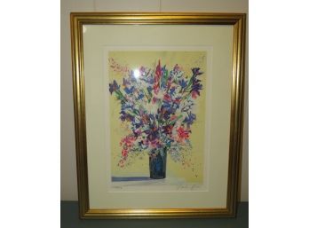 Signed Lithograph CXXV/CL In Gold-tone Frame