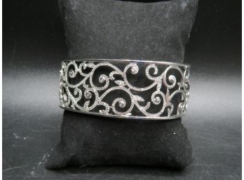 Steel Cuff Bracelet With Stones