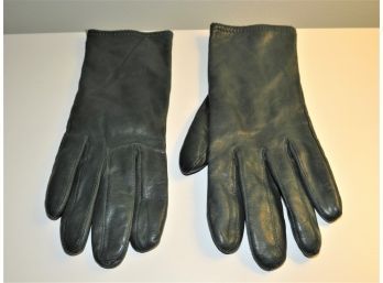 Green Leather Women's Gloves - Size M