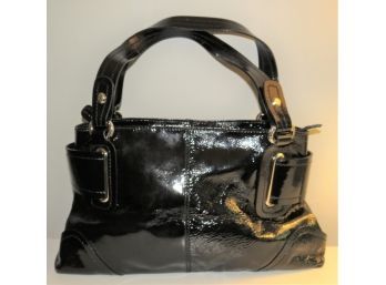 Nicoli Black Genuine Leather Double Shoulder Strap Handbag