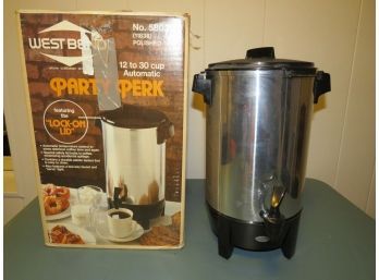 West Bend 12-30 Cup Automatic Party Perk Model 58030 In Original Box