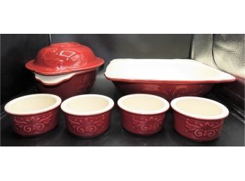 Pfaltzgraff 'weir In Your Kitchen' Red Baking Dishes & Bowl Set