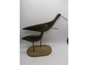 Curlew & Tell-tale Snipe Wood Bird Decor