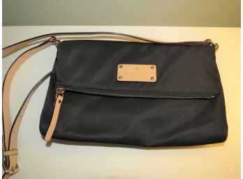 Kate Spade Black/tan Nylon Fold-over Crossbody Bag