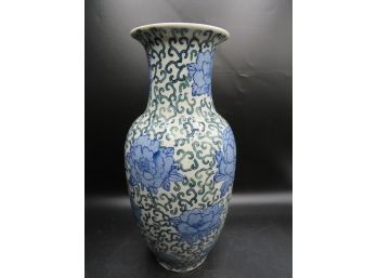 Ceramic Blue Floral Vase