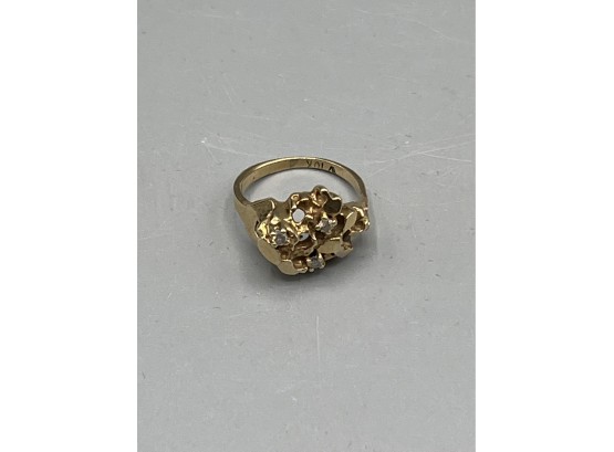 10KT Gold Diamond Ring - 3.3 Grams - Size 4