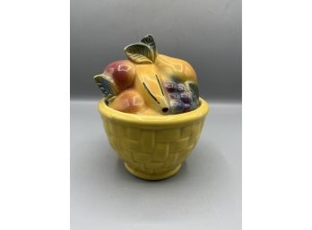 Shawnee Pottery - Fruit Basket Pattern Covered Sugar Bowl
