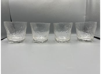 Clear Crinkle Pattern Drinking Glasses - 5 Total
