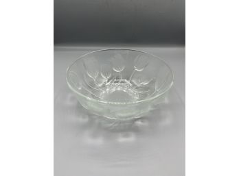 Teleflora Floral Pattern Glass Serving Bowl