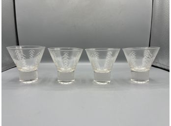 Etched Whiskey Drinking Glasses - 8 Total