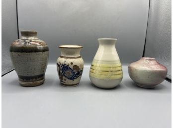 Handcrafted Ceramic Bud Vases - 4 Total