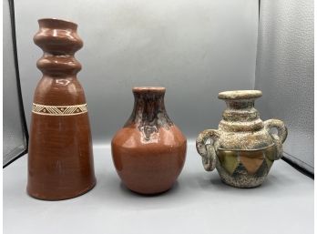 Hand Crafted Ceramic Bud Vases - 3 Total