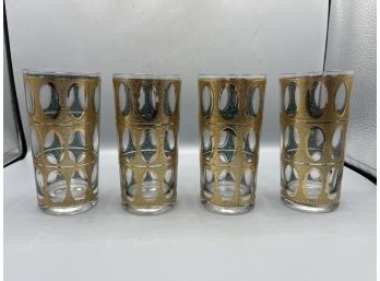 Culver Piza Mid-century High-ball Drinking Glasses - 8 Total