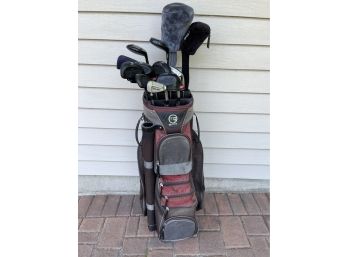 MG Golf Bag With Assorted Golf Clubs - 12 Clubs Total