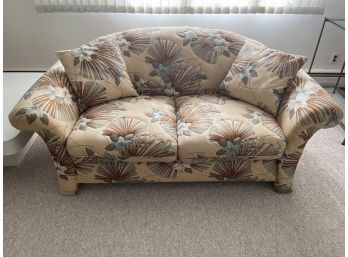 Schweiger Industries Blended Cotton Floral Pattern Sofa With 2 Throw Pillows