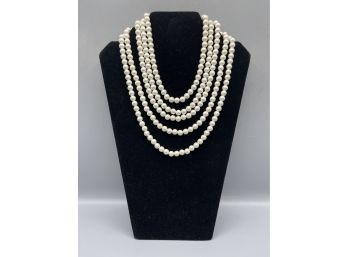 Faux Pearl Multi-strand Costume Jewelry Necklace