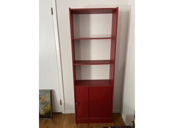 Composite Painted 3-shelf Bookcase With Cabinet