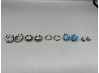 Sterling Silver Earrings - 5 Sets Total
