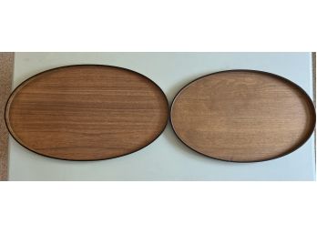 Vintage Mid Century Wooden Nesting Serving Trays Gift Idea Creations - 2 Total