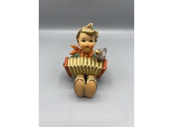 1938 Hummel Goebel - Lets Sing - Boy With Accordion And Bird - Made In West Germany