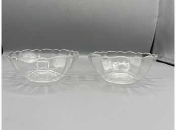 Arcoroc Glass Crinkle Rim Condiment Bowls - 2 Total