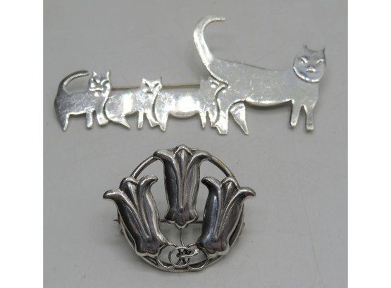 Sterling Silver Pins - Set Of 2