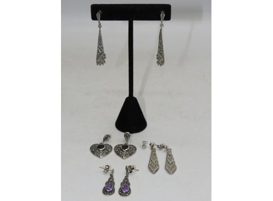 Sterling Silver Earrings - Assorted Set Of 4