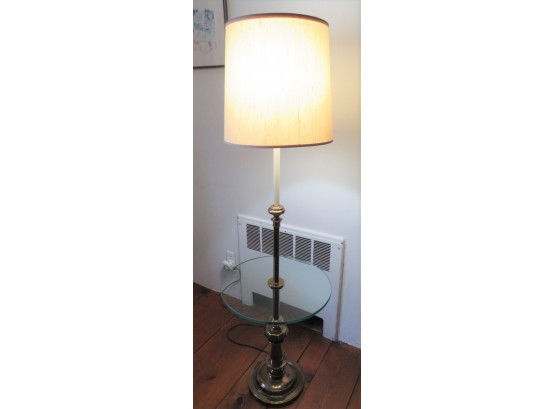 Brass Floor Lamp With Glass Table