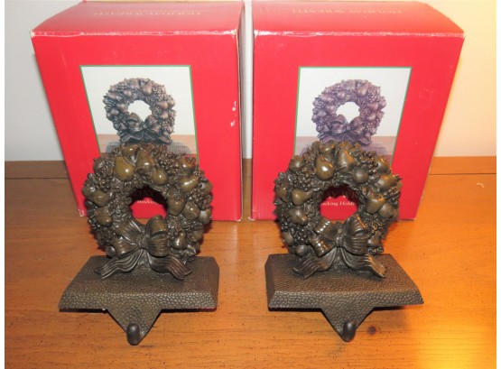 Hold Everything Wreath Stocking Holders - Set Of 2 - In Original Box