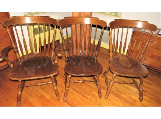 Heywood Wakefield Wood Chairs - Set Of 3