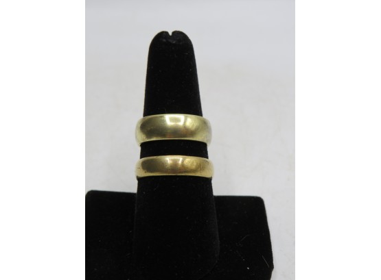 Gold Bands - 18K Yellow Gold Ring 2.9g/size 9 & 14K Yellow Gold Ring 4.6g/size 7 - TWO Rings