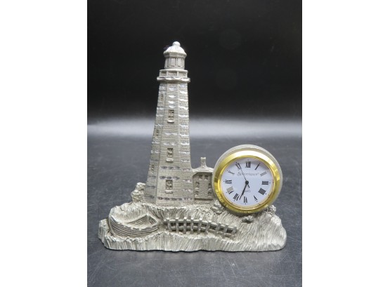 Spoontiques Quartz Pewter Lighthouse Table Clock