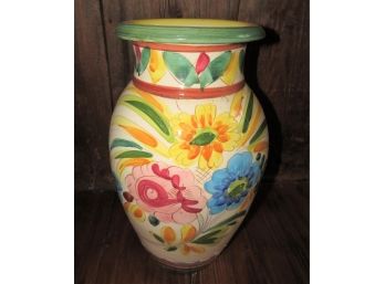 Ceramic Floral Painted Vase