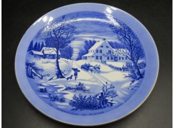 Currier & Ives 'the Homestead In Winter' Plate Decor