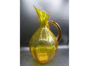 Amber Glass Pointed Spout Pitcher