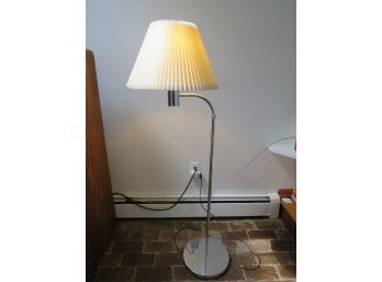 Floor Lamp Silver-tone Metal With Shade