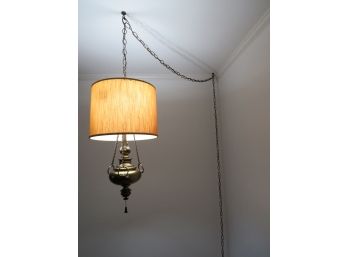 Hanging Brass Lamp With Shade