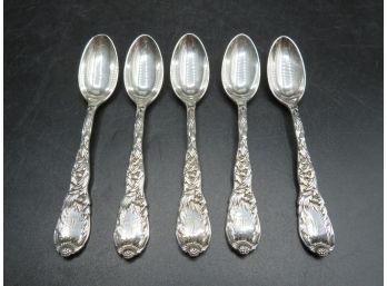 Tiffany & Co. Sterling Silver Spoons With 'm' Inscribed On End - In Original Box - Set Of 5