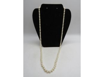 Pearl Necklace With 14K Yellow Gold Clasp/30'L