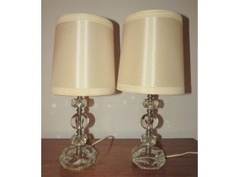 Glass Table Lamps - Set Of 2
