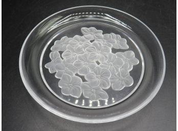 Frosted Cherry Blossom Glass Plate