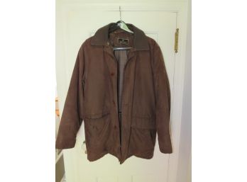 Rainforest Signature Faux Leather Men's Jacket With Leather Collar With Goose Down Filler -  Size M