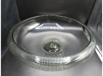 Large Glass Decorative Bowl, Signed