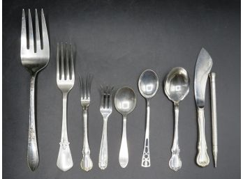 Sterling Silver Assorted Flatware & Pencil - Total 9