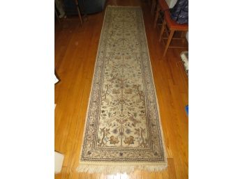 Genuine Hand Woven Wool Oriental Rug From India - 9.9' X 2.6'