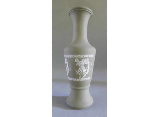 Wedgwood Style Glass Hand Painted Bud Vase