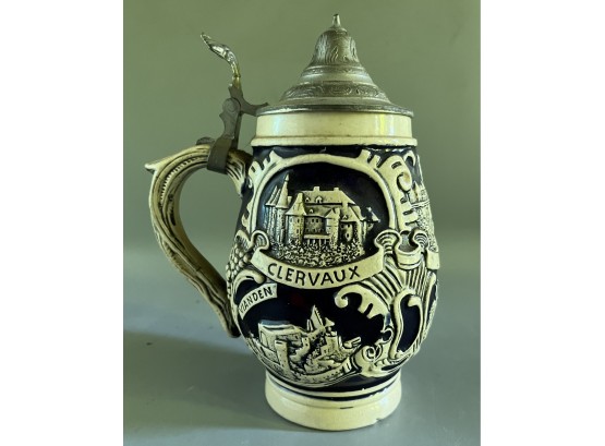 Hand Painted Stein With Pewter Lid