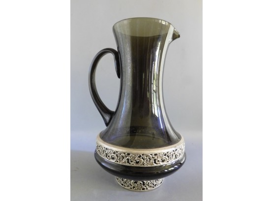 Silver Plated Glass Pitcher