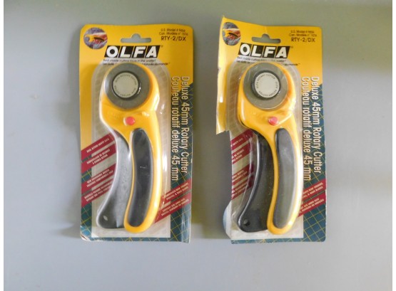 Olfa Deluxe 45mm Rotary Cutter - 2 Total - NEW